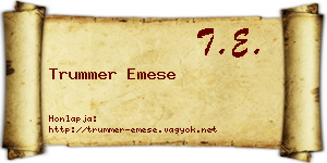 Trummer Emese névjegykártya